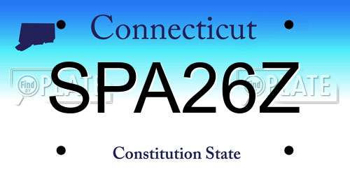 SPA26Z Connecticut License Plate
