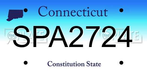 SPA2724 Connecticut License Plate