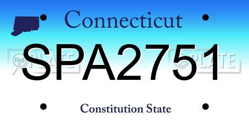SPA2751 Connecticut License Plate