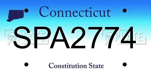 SPA2774 Connecticut License Plate