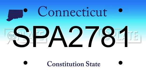 SPA2781 Connecticut License Plate