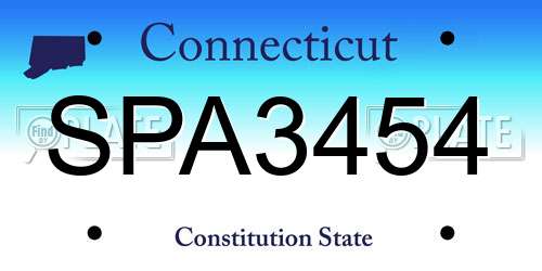 SPA3454 Connecticut License Plate