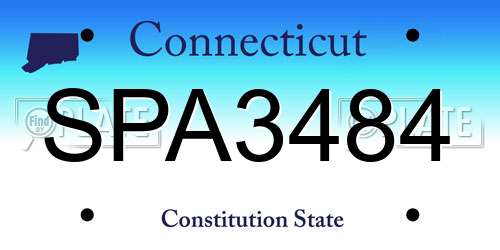 SPA3484 Connecticut License Plate