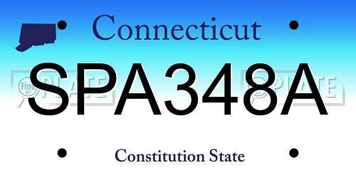 SPA348A Connecticut License Plate