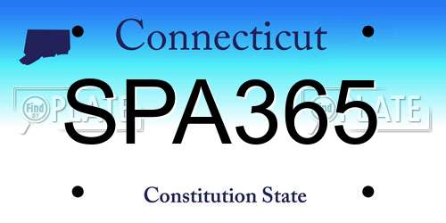 SPA365 Connecticut License Plate