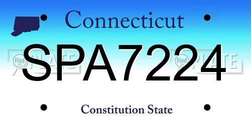 SPA7224 Connecticut License Plate