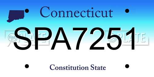 SPA7251 Connecticut License Plate