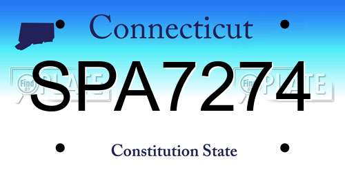 SPA7274 Connecticut License Plate