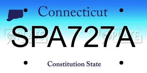SPA727A Connecticut License Plate