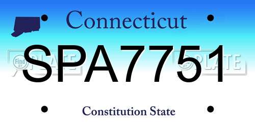 SPA7751 Connecticut License Plate
