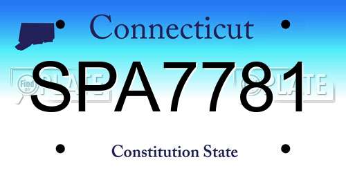 SPA7781 Connecticut License Plate