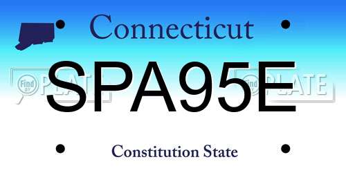 SPA95E Connecticut License Plate