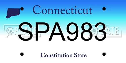 SPA983 Connecticut License Plate