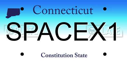SPACEX1 Connecticut License Plate