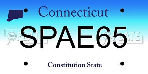 SPAE65 Connecticut License Plate
