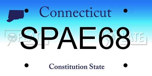 SPAE68 Connecticut License Plate