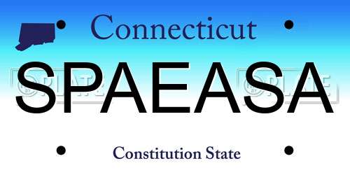 SPAEASA Connecticut License Plate