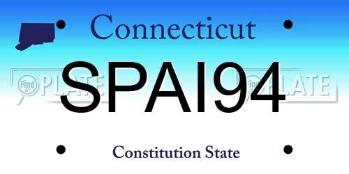 SPAI94 Connecticut License Plate
