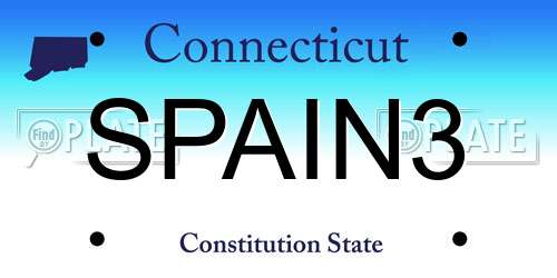 SPAIN3 Connecticut License Plate