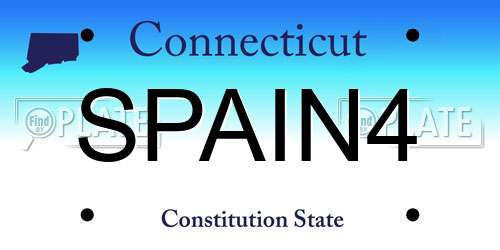 SPAIN4 Connecticut License Plate