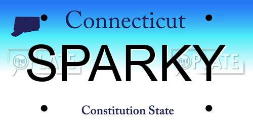 SPARKY Connecticut License Plate