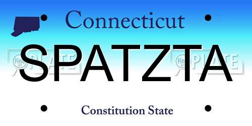 SPATZTA Connecticut License Plate