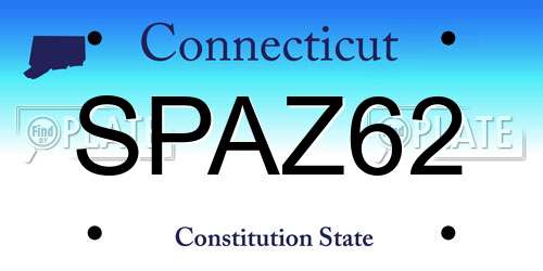 SPAZ62 Connecticut License Plate