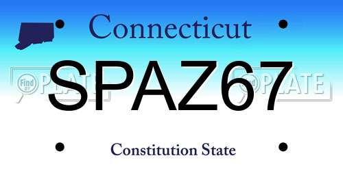 SPAZ67 Connecticut License Plate