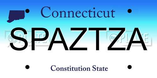 SPAZTZA Connecticut License Plate