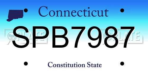 SPB7987 Connecticut License Plate