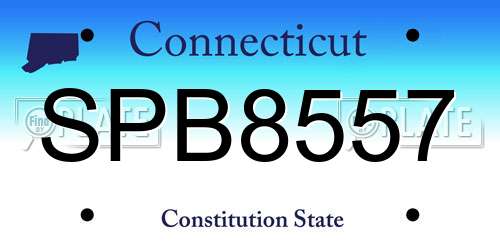 SPB8557 Connecticut License Plate