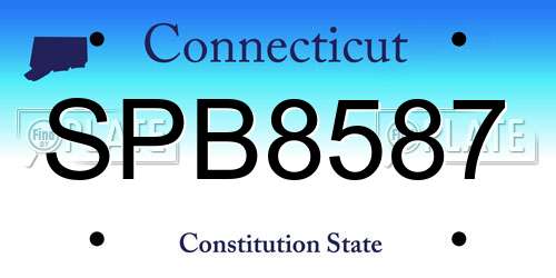 SPB8587 Connecticut License Plate