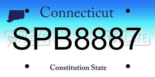 SPB8887 Connecticut License Plate