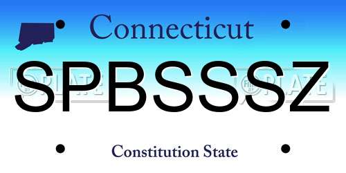 SPBSSSZ Connecticut License Plate