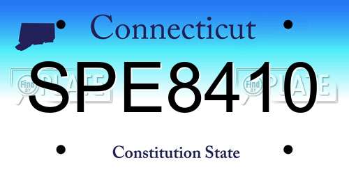 SPE8410 Connecticut License Plate