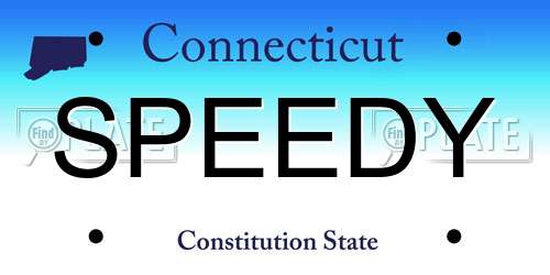 SPEEDY Connecticut License Plate