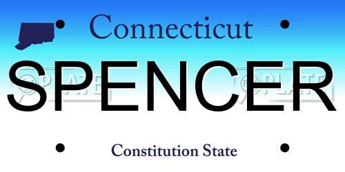 SPENCER Connecticut License Plate