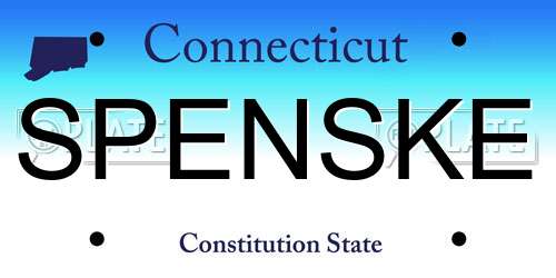 SPENSKE Connecticut License Plate
