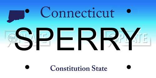 SPERRY Connecticut License Plate