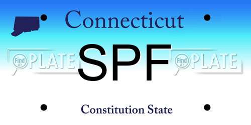 SPF Connecticut License Plate