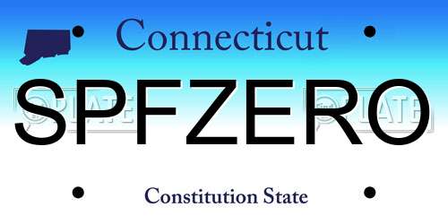 SPFZERO Connecticut License Plate