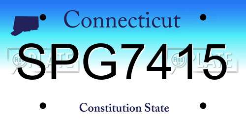 SPG7415 Connecticut License Plate