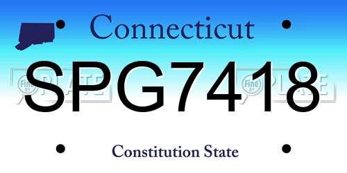 SPG7418 Connecticut License Plate