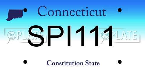 SPI111 Connecticut License Plate
