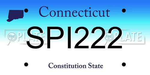 SPI222 Connecticut License Plate