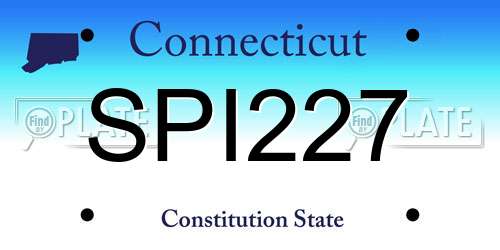 SPI227 Connecticut License Plate