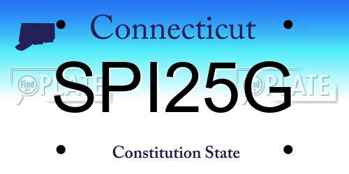 SPI25G Connecticut License Plate