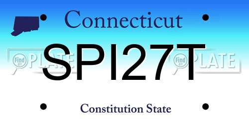 SPI27T Connecticut License Plate