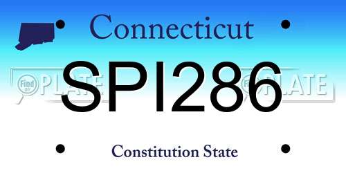 SPI286 Connecticut License Plate