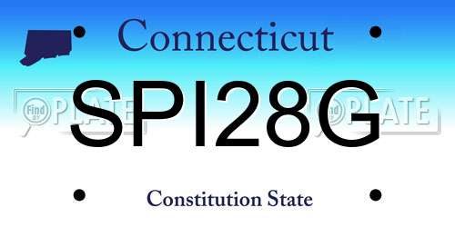 SPI28G Connecticut License Plate